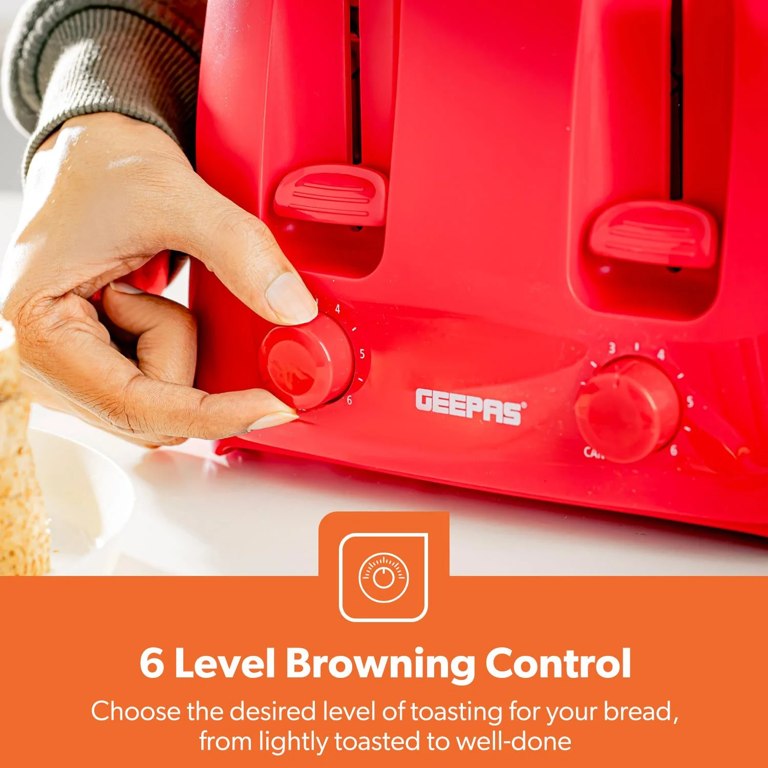 Red 1.7L Electric Kettle & 4 Slice Bread Toaster Set - Image 6