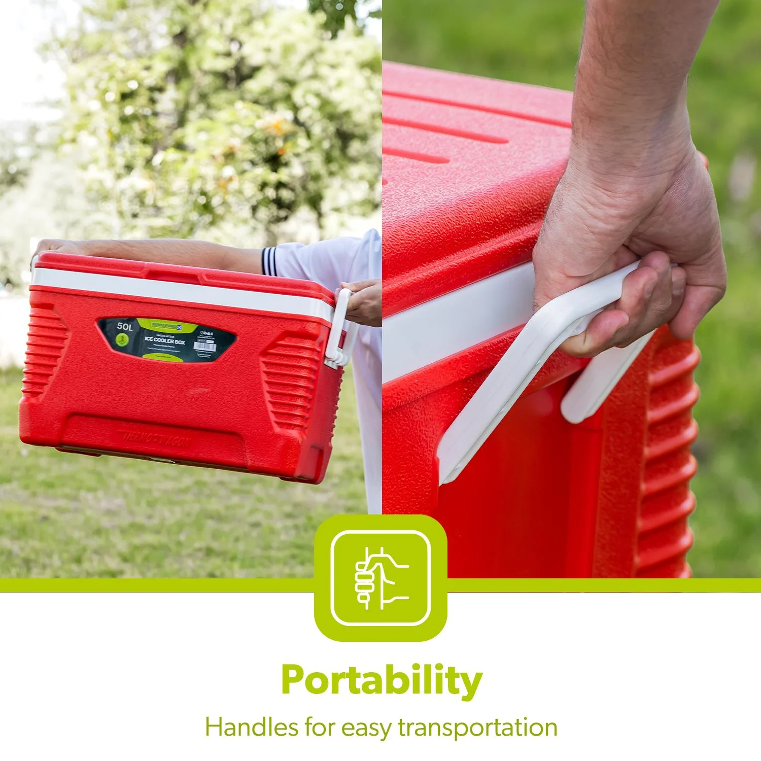 Red 3-Piece Ice Chest Cooler Set (5L, 25L & 50L) - Image 3
