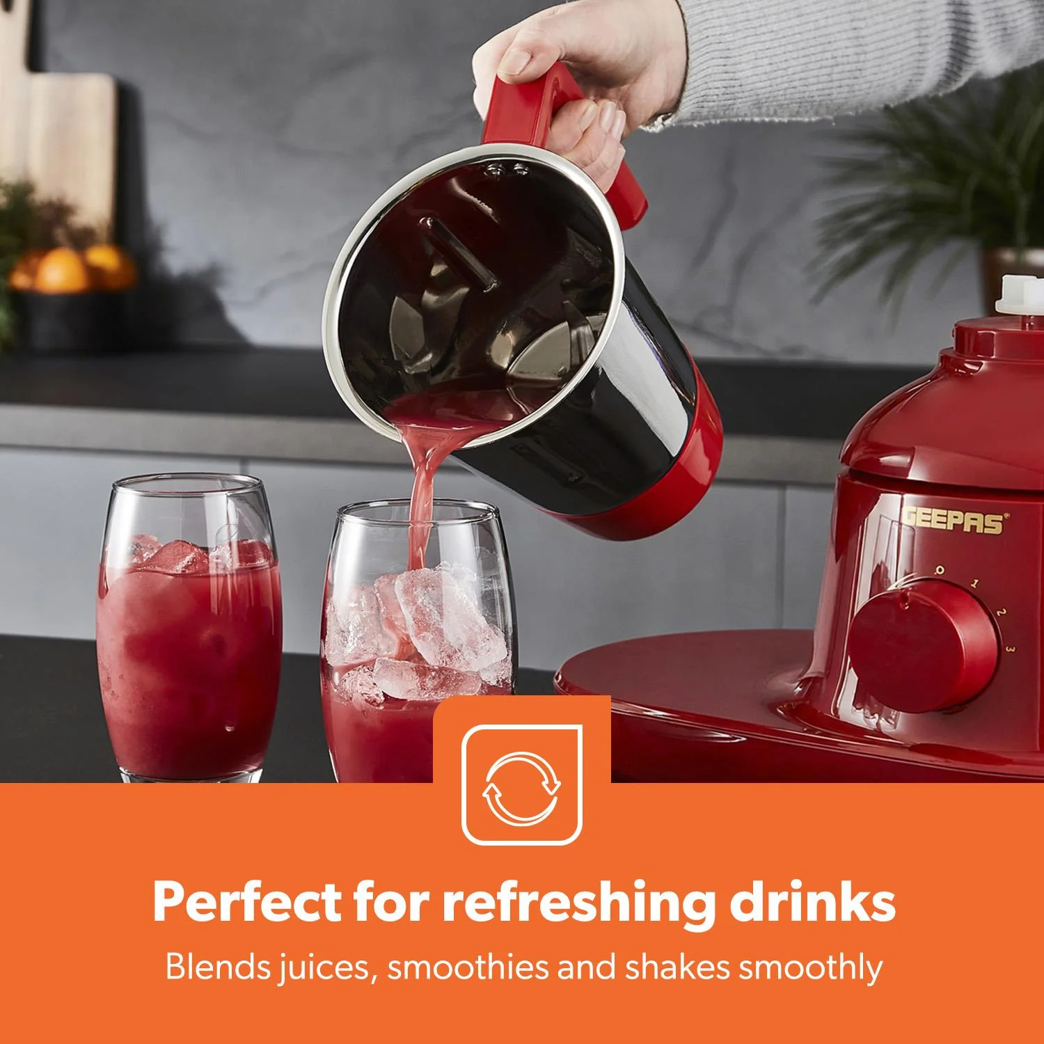 Red 750W Wet and Dry 3-In-1 Mixer Grinder With Stainless Steel Jars - Image 6