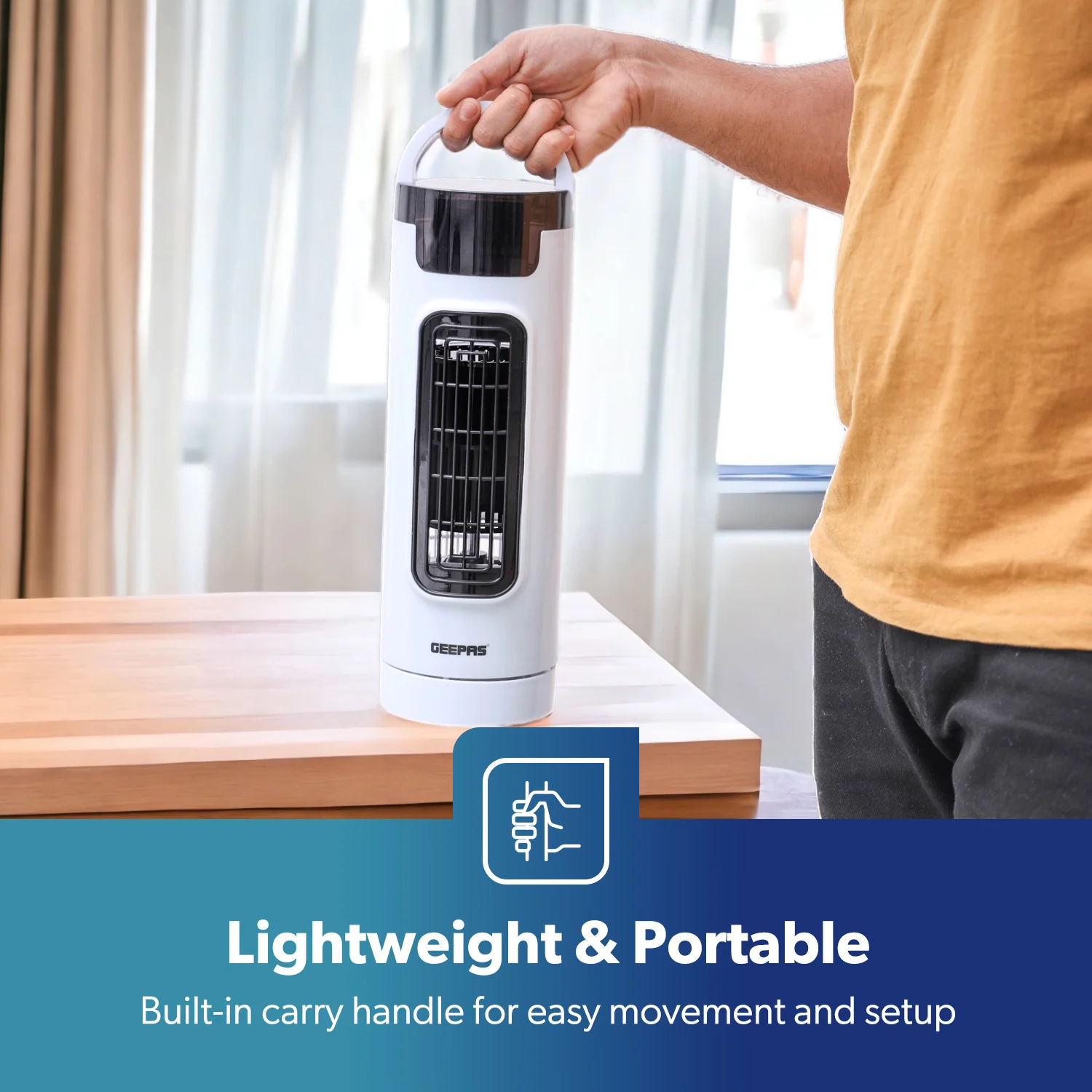 30W Three-Speed Mini Tower Fan With Remote Control - Image 7