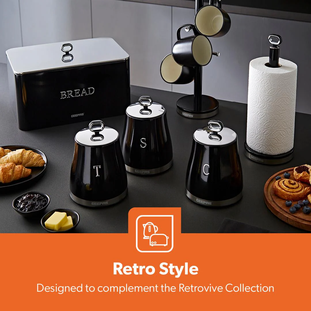 Retrovive Black Countertop Storage Containers Set Of 3 - Image 2