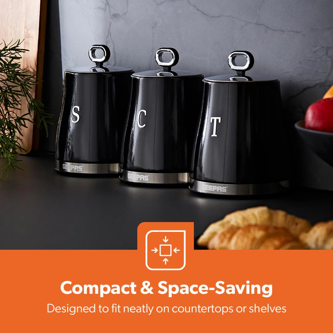 Retrovive Black Countertop Storage Containers Set Of 3 - Image 4