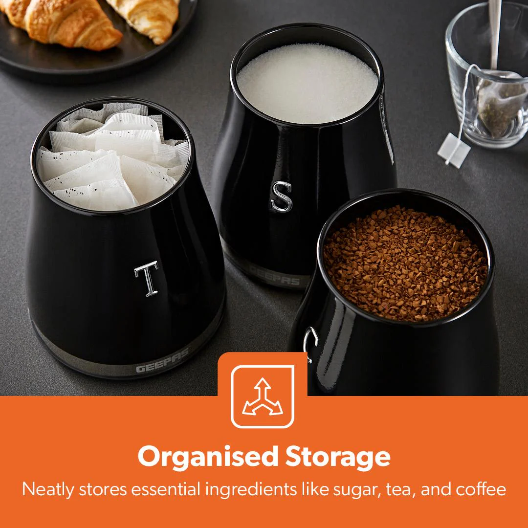 Retrovive Black Countertop Storage Containers Set Of 3 - Image 6