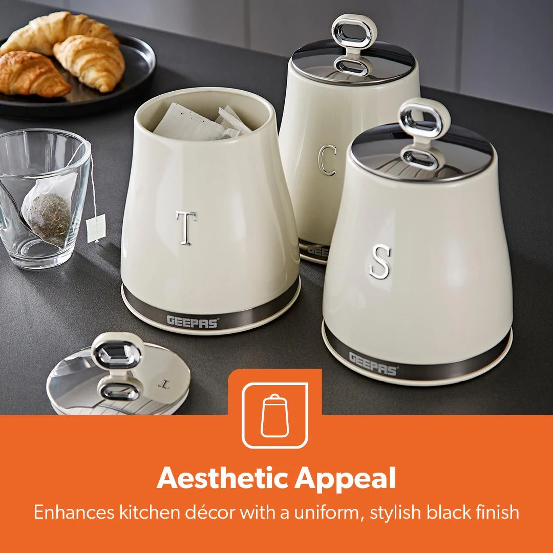 Retrovive Canisters Set Kitchen Storage Set, Tea Coffee Sugar Set of 3 - Image 6