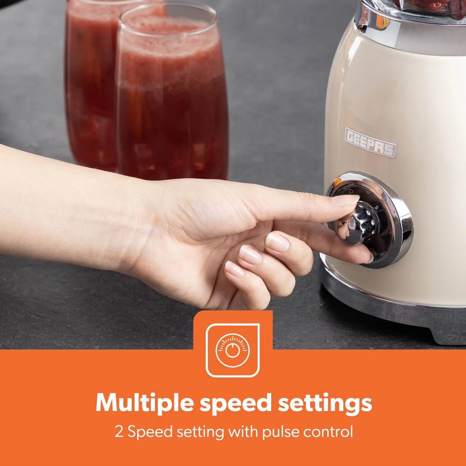 Retrovive Cream 2-In-1 Food Jug Blender With 1.5L Glass Jug - Image 6