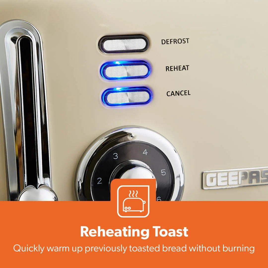 Retrovive Cream Electric Kettle, Toaster and Microwave Oven Set - Image 7