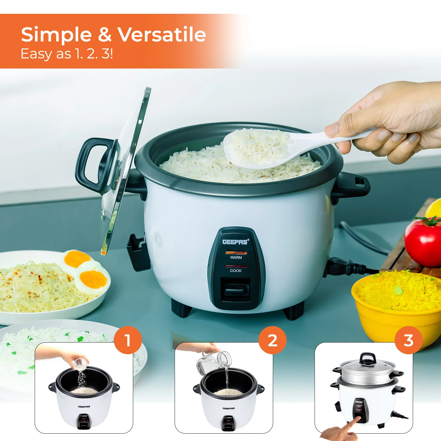 3-In-1 Rice Cooker and Steamer 1L - Image 5