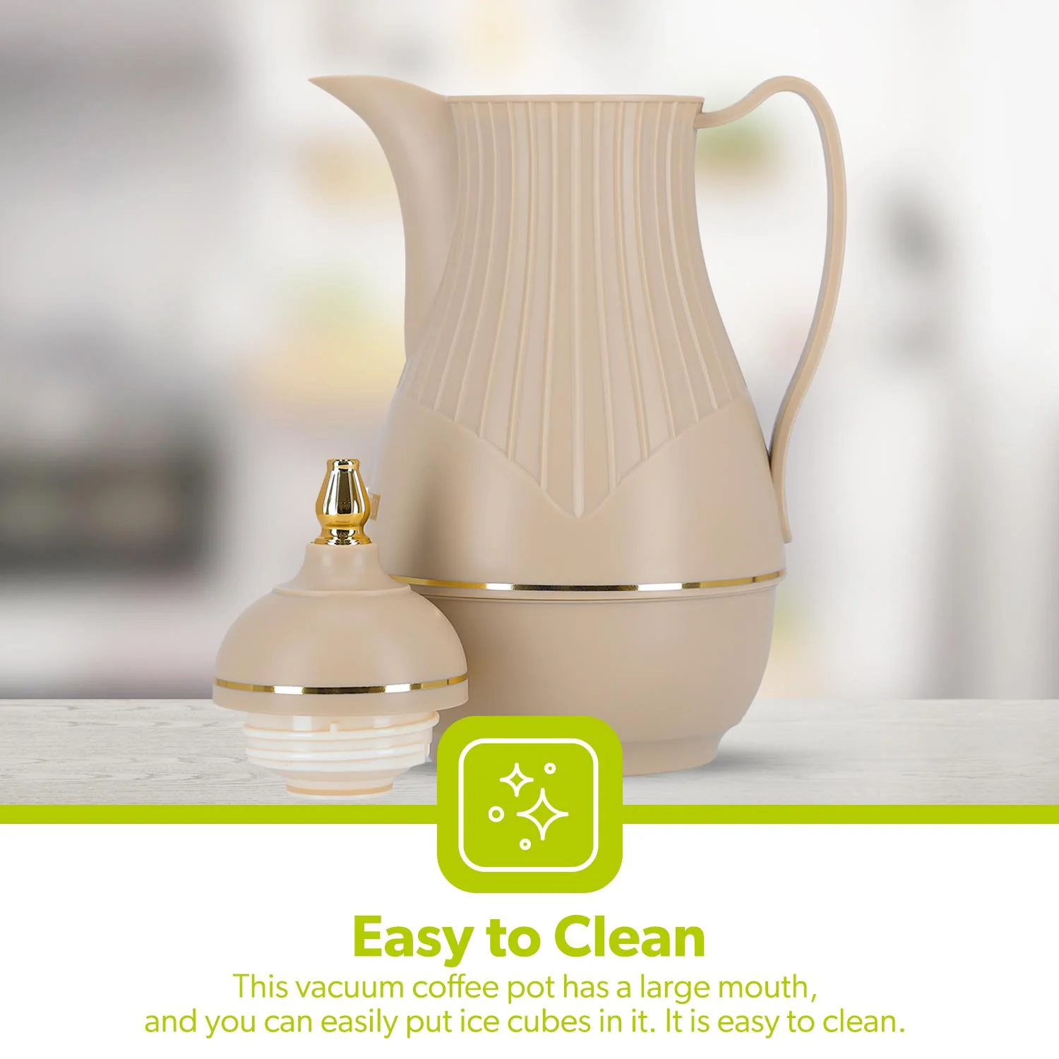 Royal Beige 1-Litre Insulated Vacuum Flask Thermos Jug - Image 8
