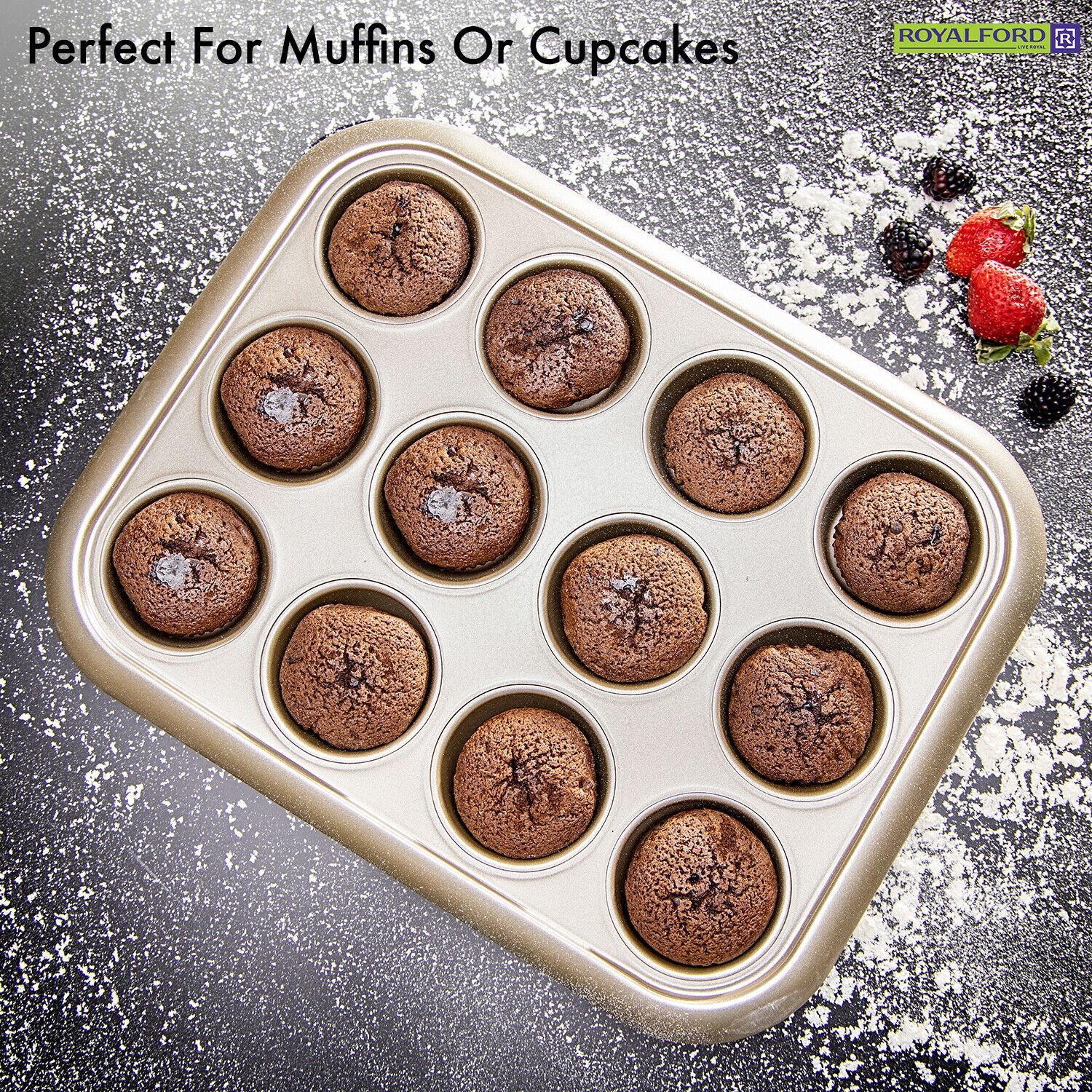 12-Cup Non-Stick Aluminium Baking Tray - Image 4