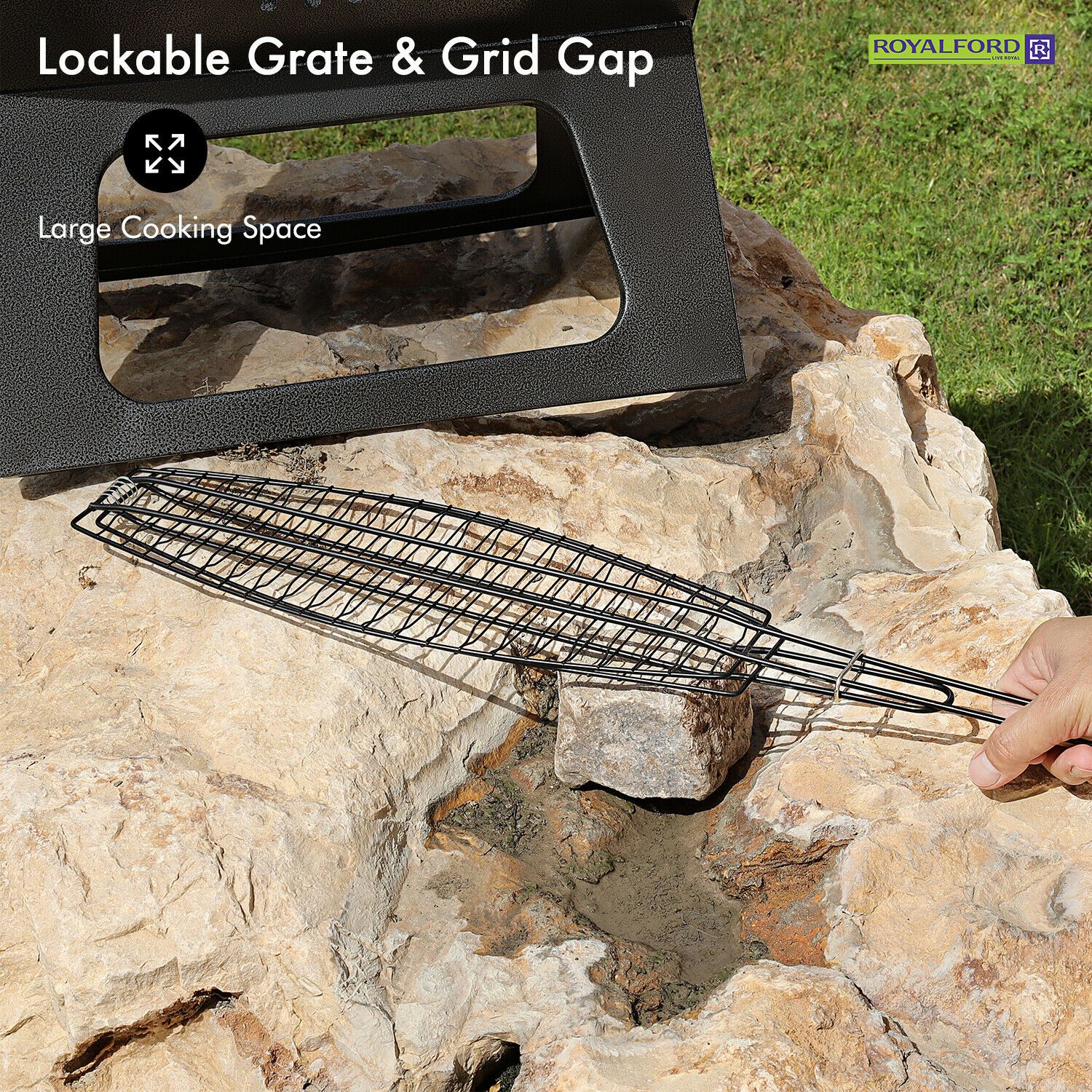 Royalford Portable Folding Barbeque Grilling Basket - Image 5
