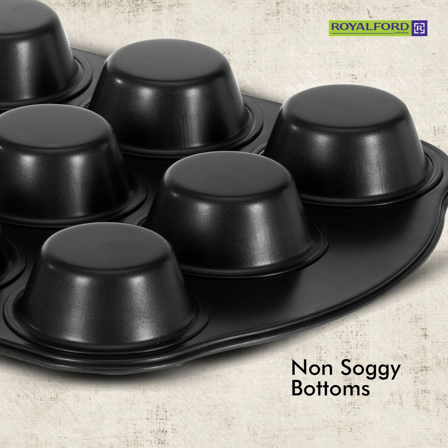 Royalford - Non-Stick Cupcake Baking Tin Tray - Image 3