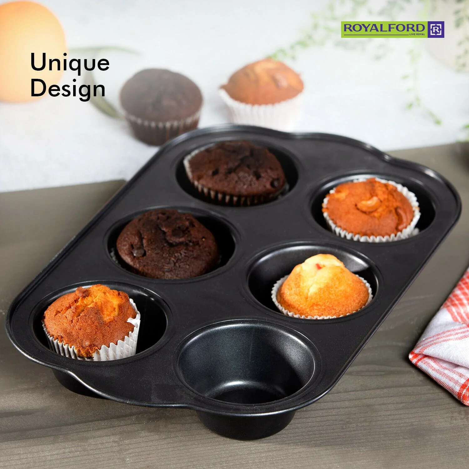 Royalford - Non-Stick Cupcake Baking Tin Tray - Image 4