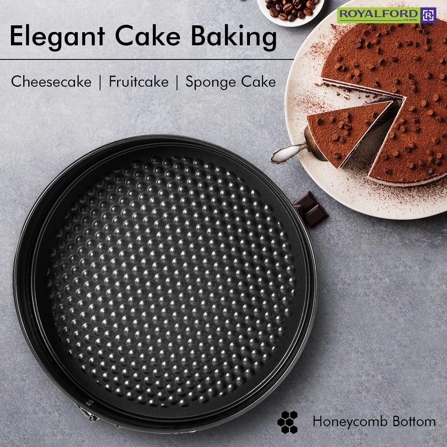 Royalford Round Non-Stick Spring Form Baking Tin - Image 5