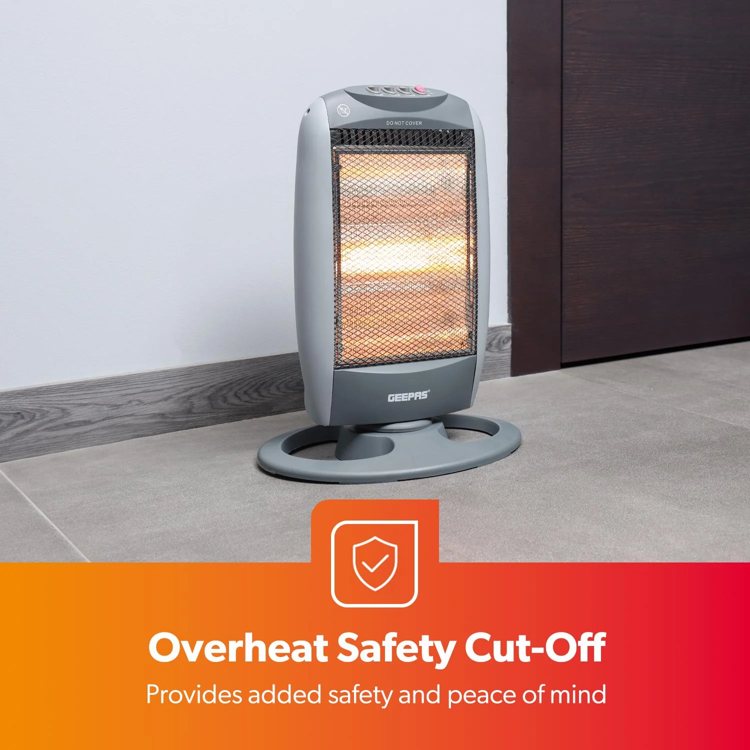 Set Of 2 Grey Instant Halogen Heaters With 3 Heat Settings - Image 7