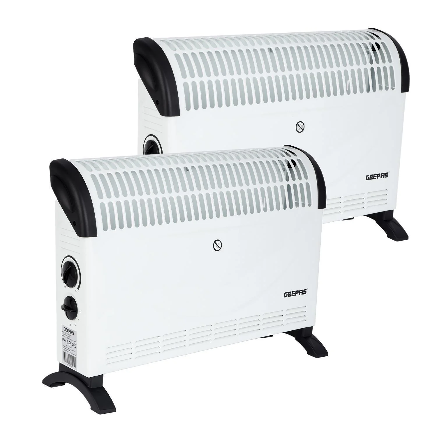 2-Pack White Freestanding Electric Convector Heaters 2000W