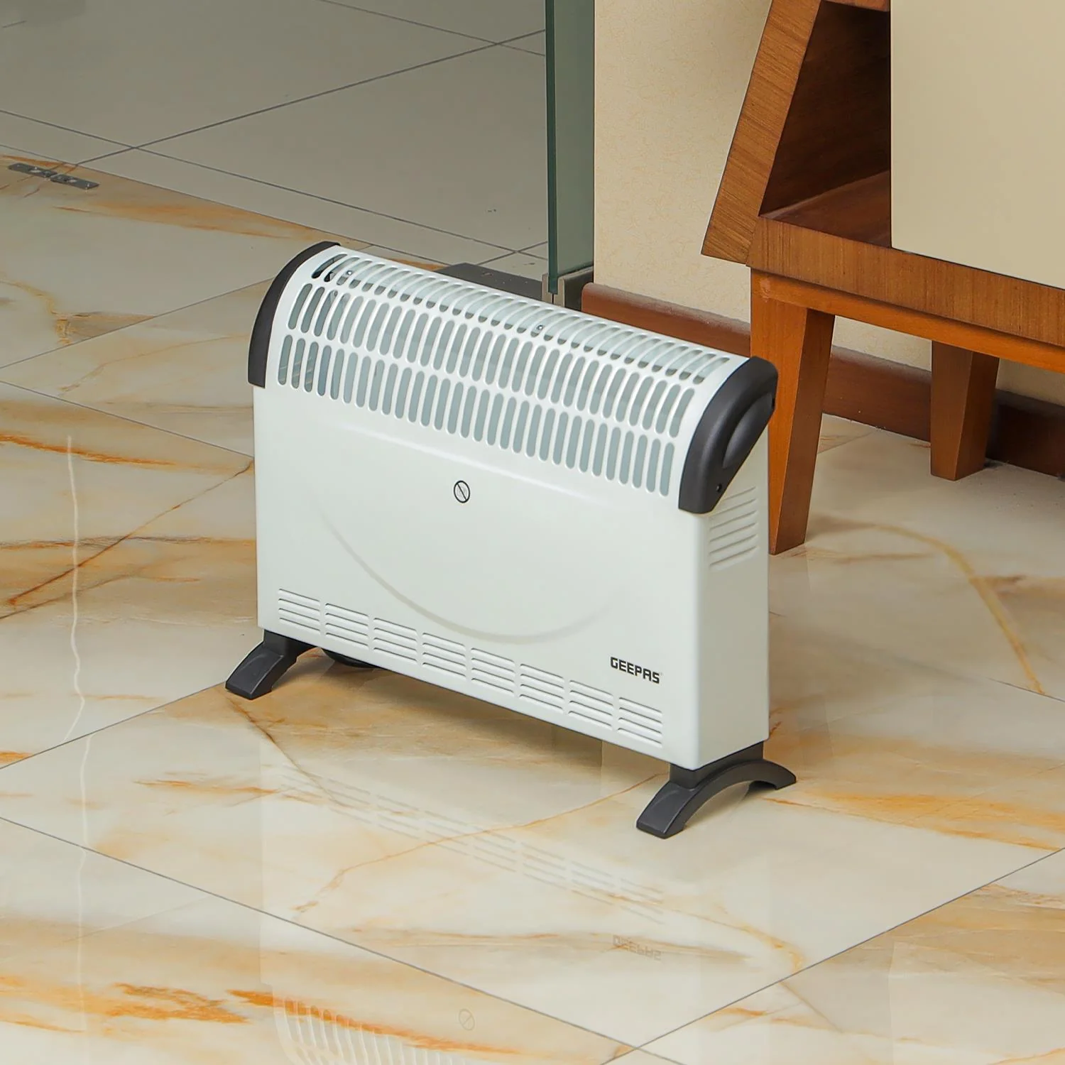 2-Pack White Freestanding Electric Convector Heaters 2000W - Image 2