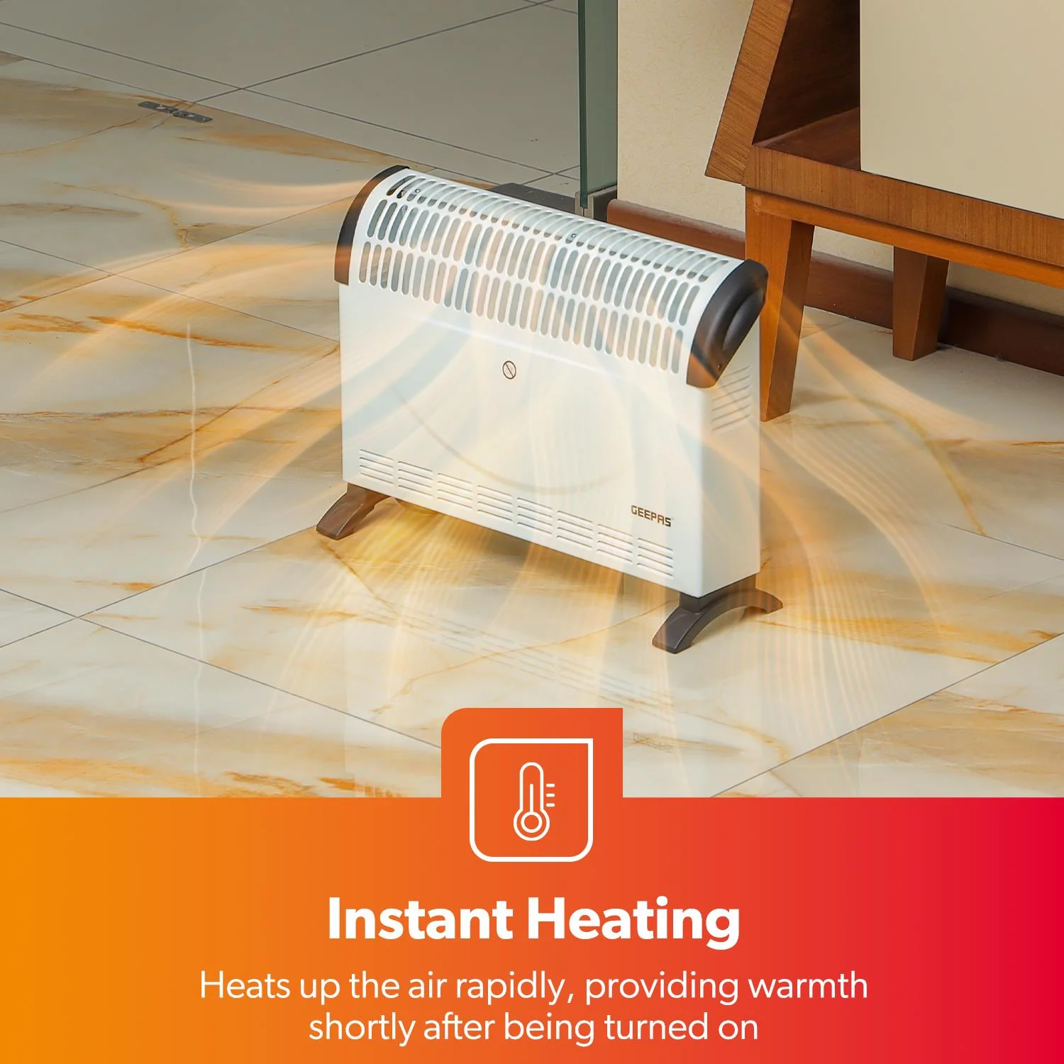 2-Pack White Freestanding Electric Convector Heaters 2000W - Image 3