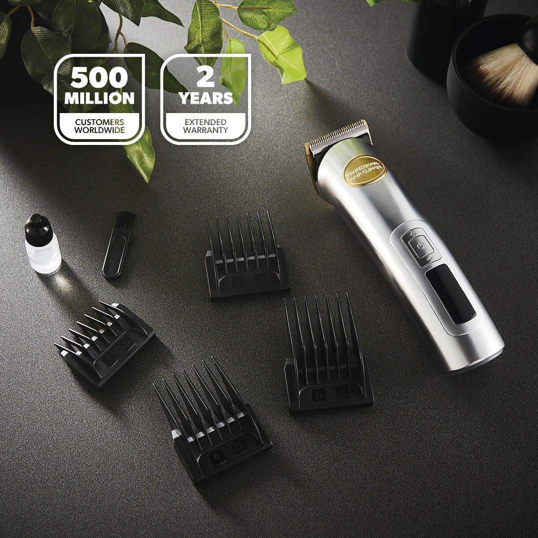 Silver Digital Beard Rechargeable Trimmer and Hair Clipper - Image 2