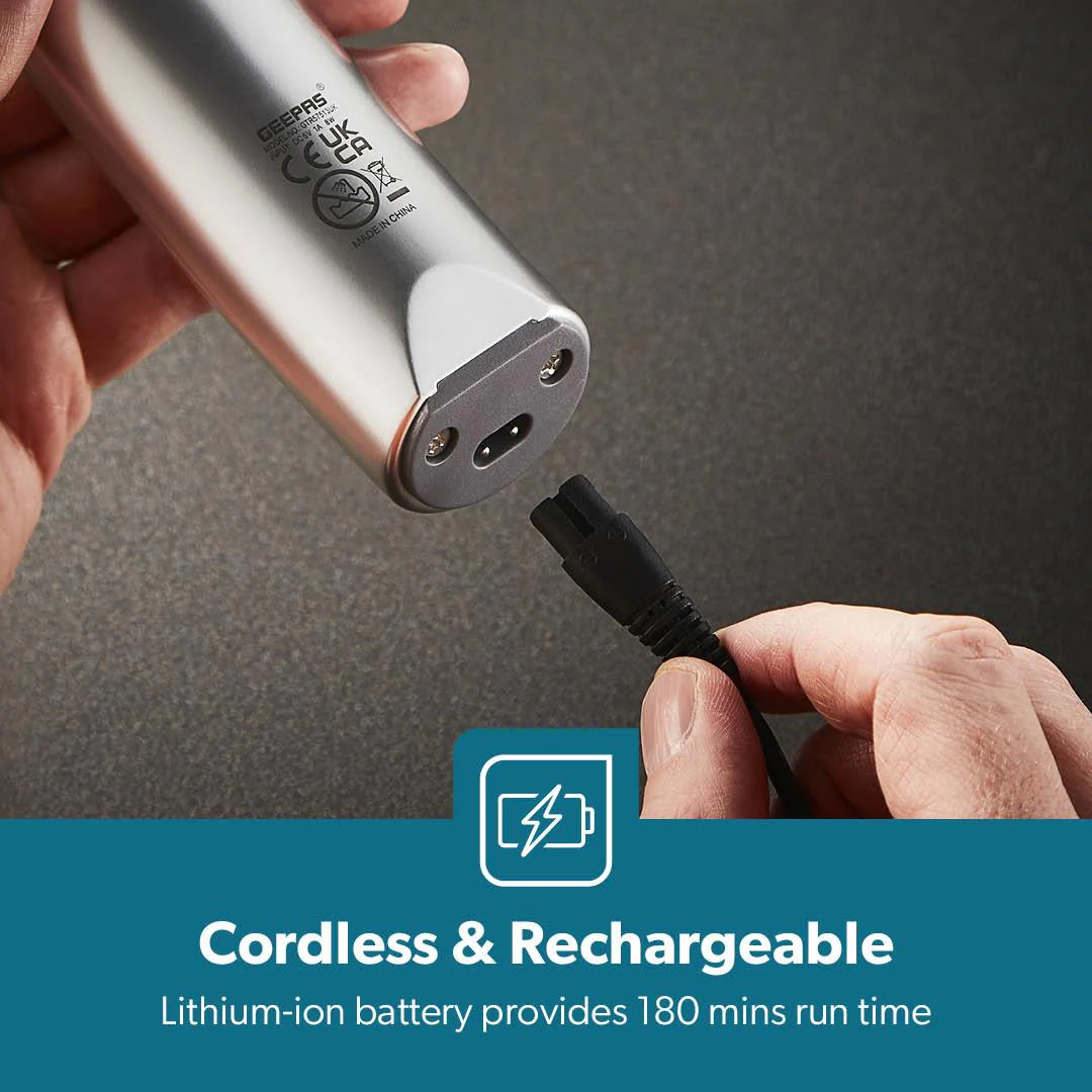 Silver Digital Beard Rechargeable Trimmer and Hair Clipper - Image 5