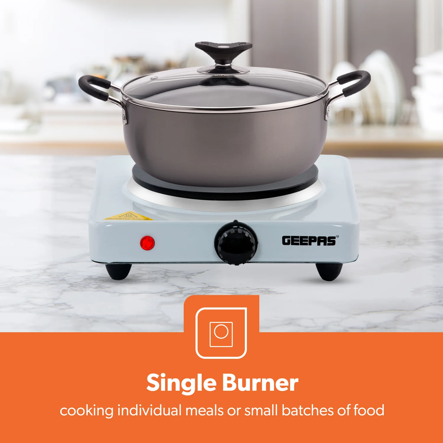 1000W Cast Iron Single Electric Hot Plate Table Top Cooker - Image 5