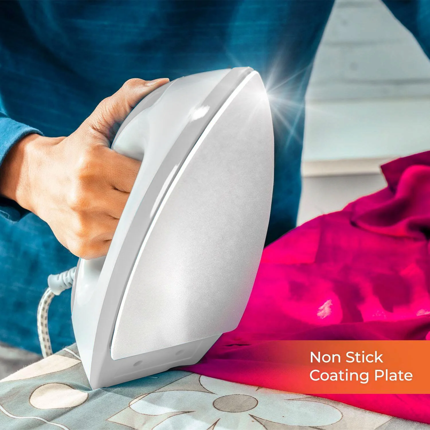 1200W Steam-Line Dry Iron With Non-Stick Plates - Image 4