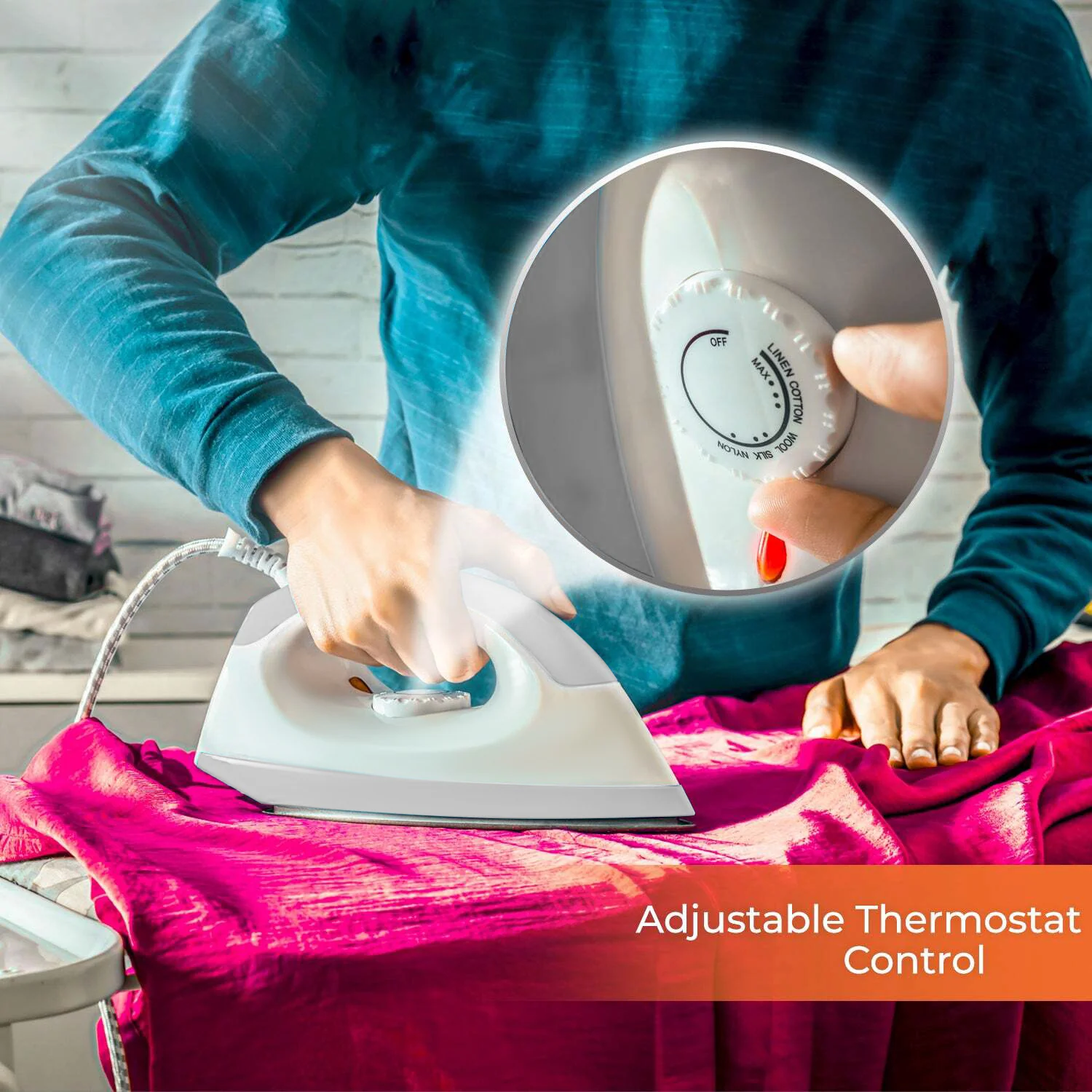 1200W Steam-Line Dry Iron With Non-Stick Plates - Image 5