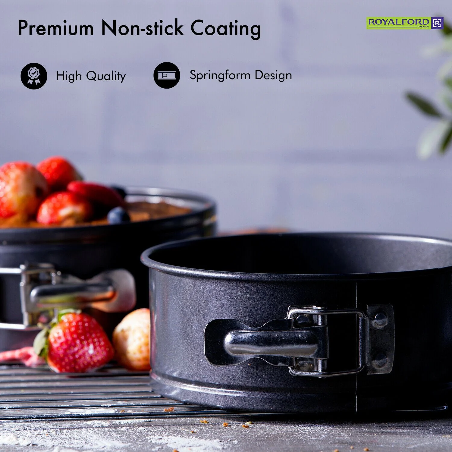 Royalford Springform Cake Tin Set Of Three - Image 3
