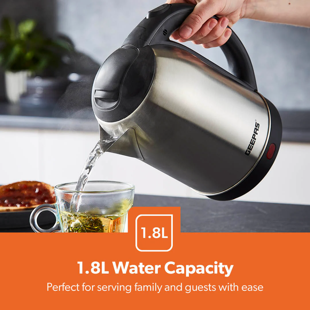 1.8L Cordless Stainless Steel Electric Kettle, 1800W Fast Boil - Image 3