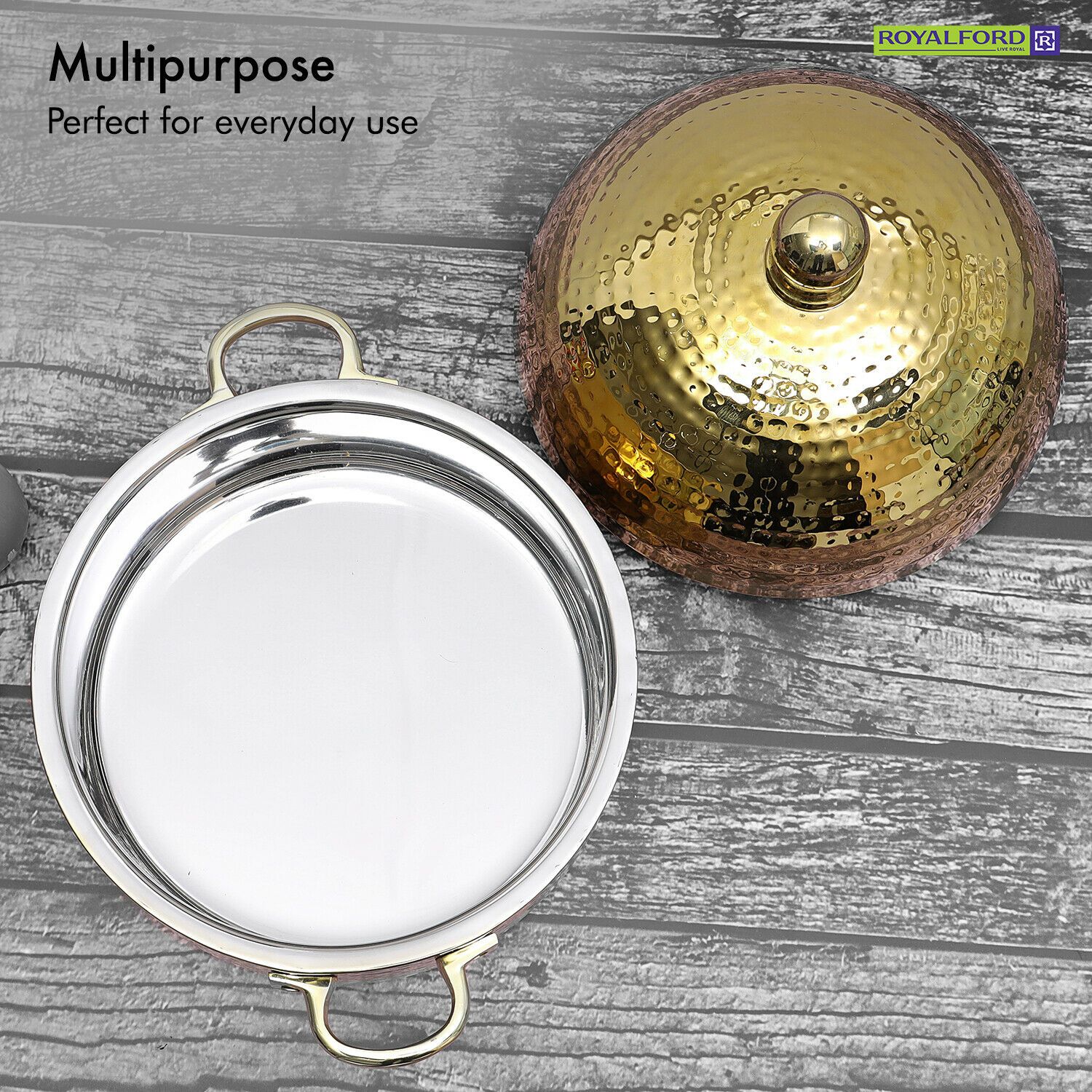 Stainless Steel Gold Plated Serving Dish (3L) - Image 4
