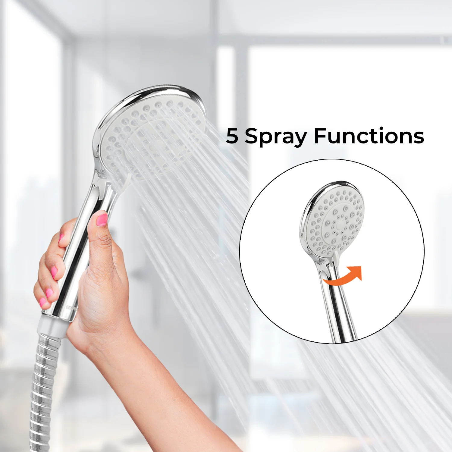 Stainless Steel Sliding Rail Shower Set With High Pressure Shower Head - Image 5