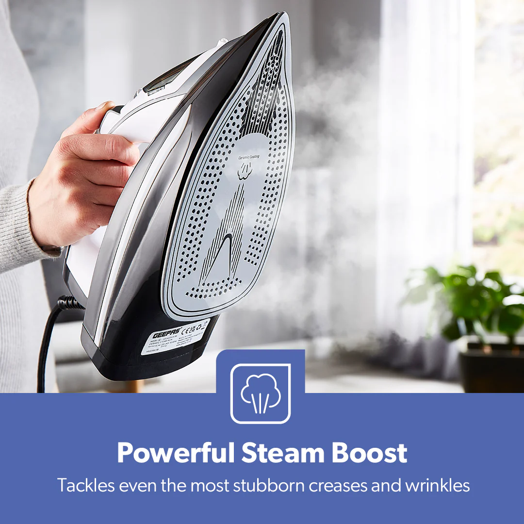 Black Anti-Drip Ceramic Plate Steam Iron - Image 3