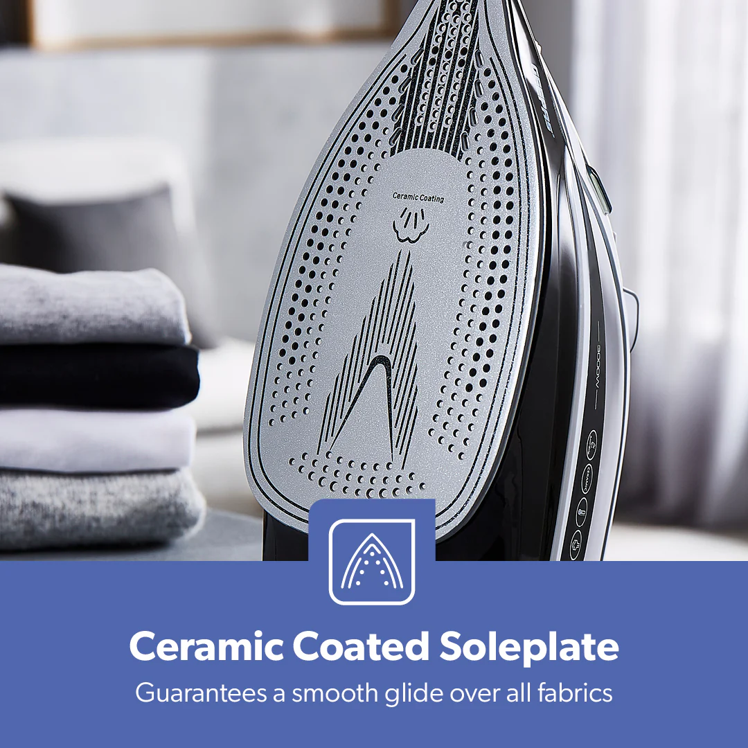 Black Anti-Drip Ceramic Plate Steam Iron - Image 9