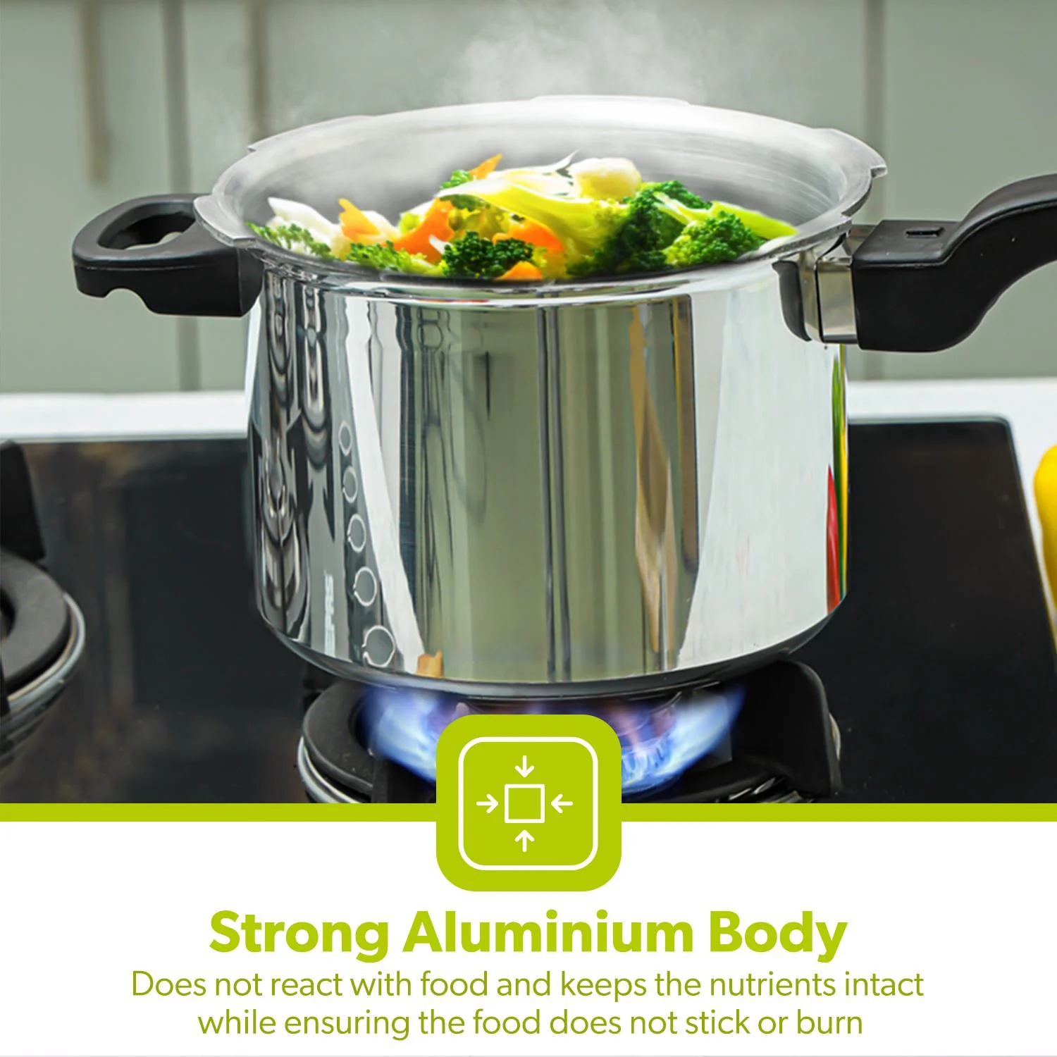5L Lightweight Aluminium Stovetop Pressure Cooker - Image 5