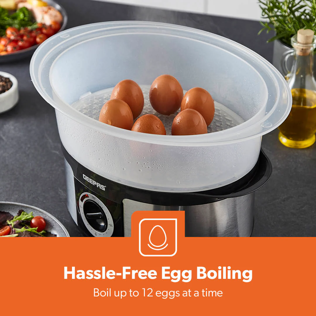 3-Tier Electric Stainless Steel Food Steamer and Cooker 12L - Image 9