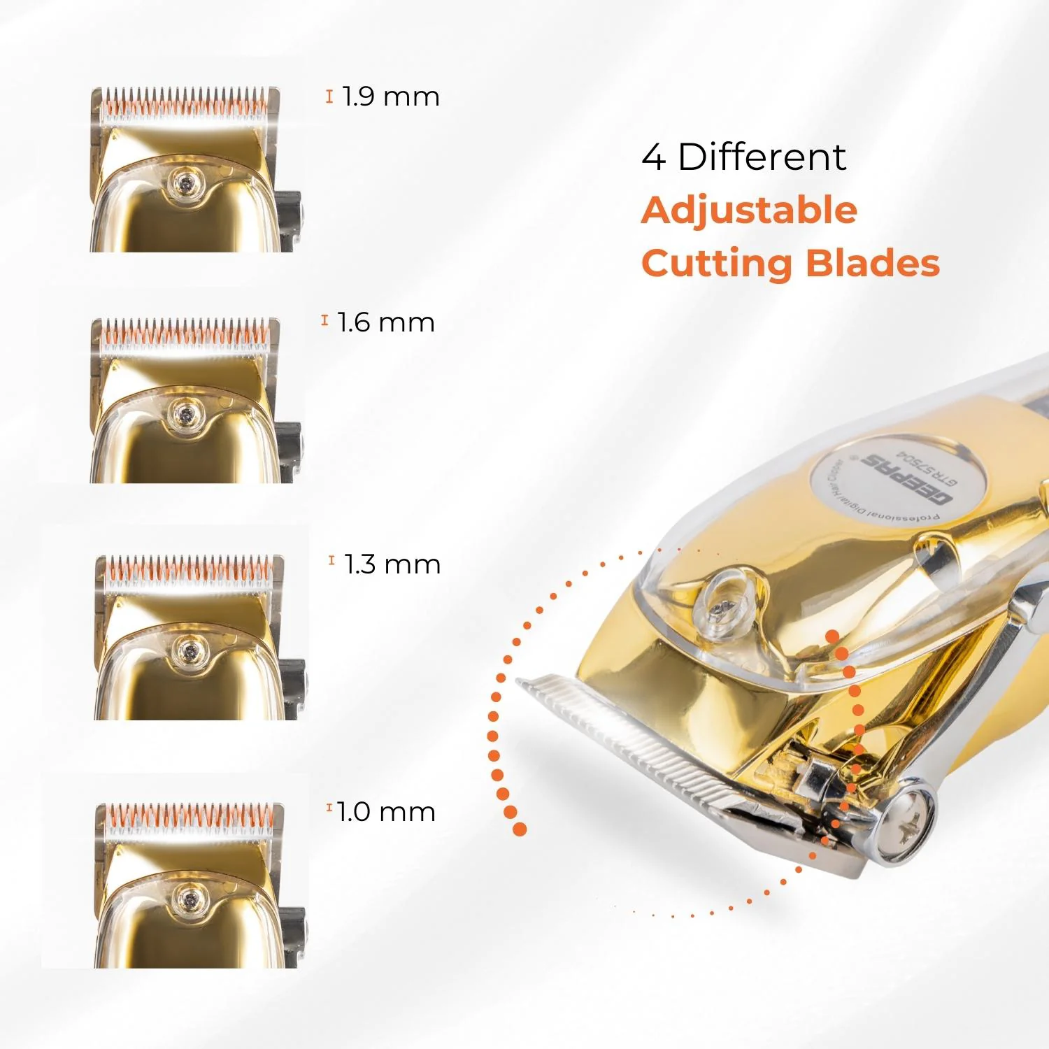 Gold Rechargeable Professional Hair Clipper and Shaver - Image 5
