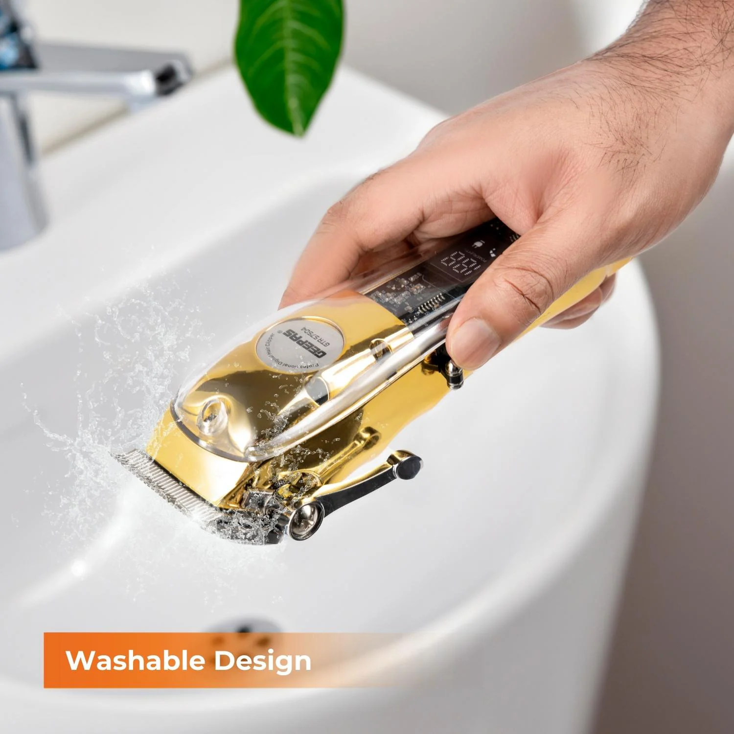 Gold Rechargeable Professional Hair Clipper and Shaver - Image 7