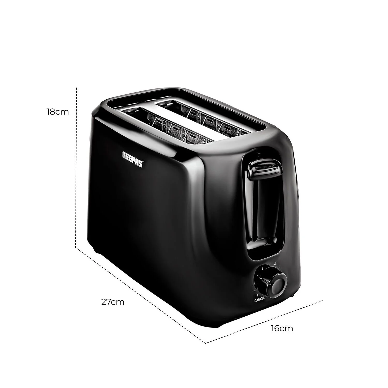 Black 2-Slice Toaster With Adjustable Browning Control - Image 5