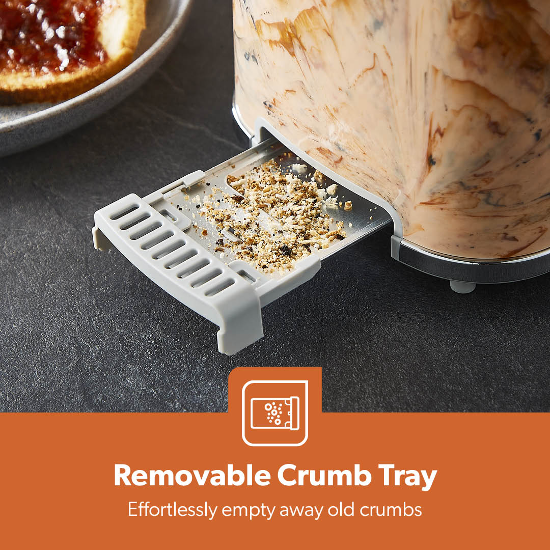 Two-Slice 'Travertine' Bread Toaster With Crumb Tray - Image 8