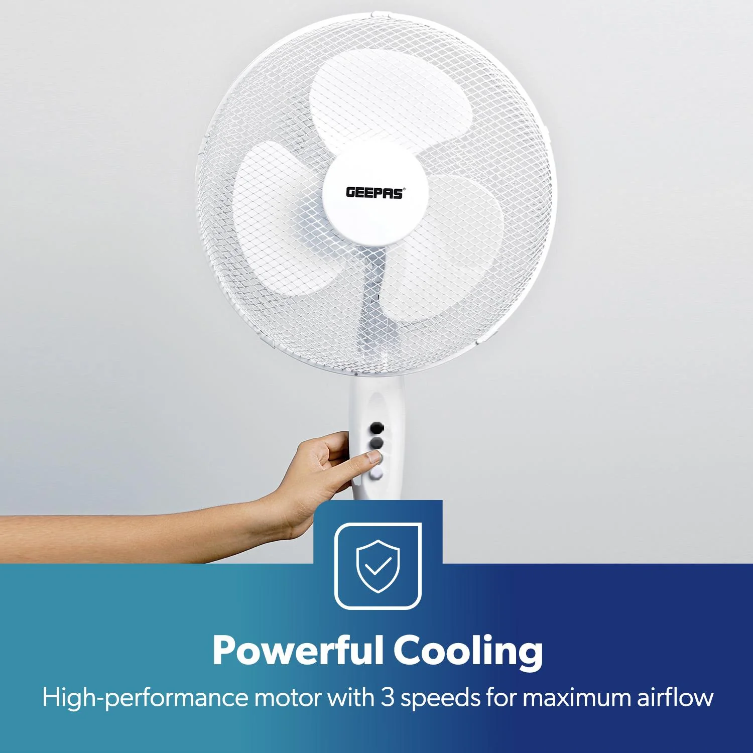 Set Of 2 Deluxe 16-Inch White Oscillating Pedestal Fans - Image 5
