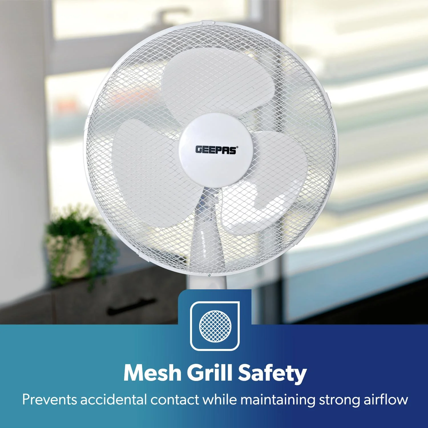 Set Of 2 Deluxe 16-Inch White Oscillating Pedestal Fans - Image 7