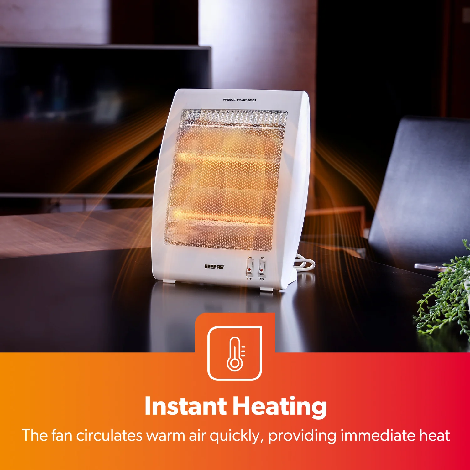 Portable Upright Electric Quartz Halogen Heater 800W - Image 5