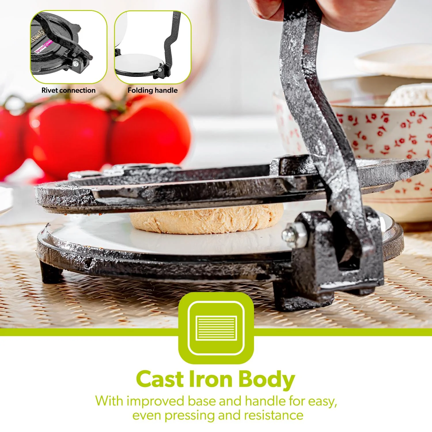 Cast Iron Chapati maker and Roti Press (18.5cm & 20cm) - Image 6