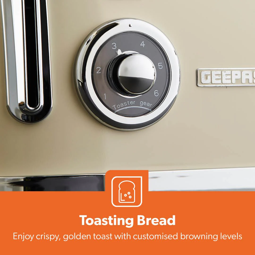Vintage Cream Retrovive Four-Slice Bread Toaster - Image 7