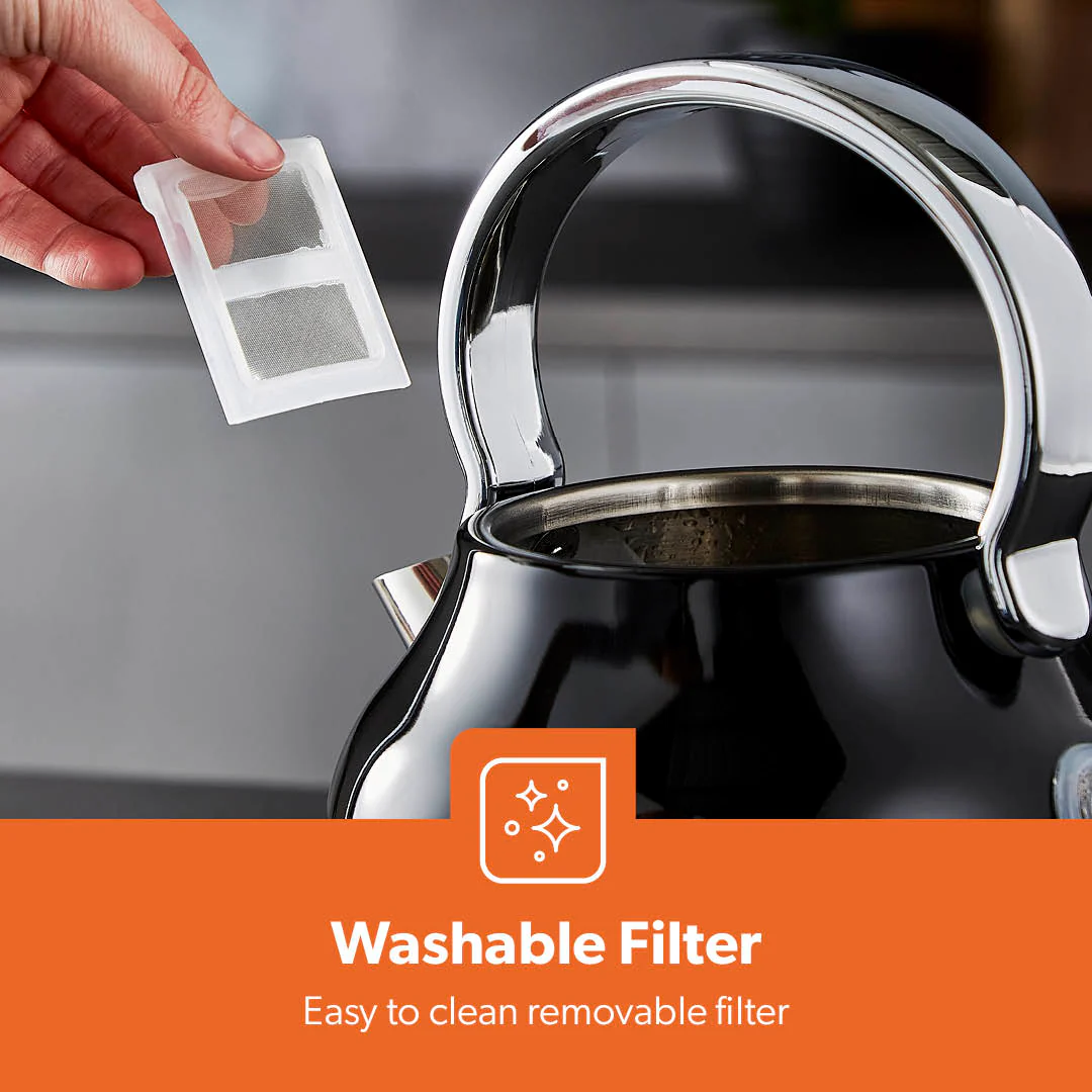 Stainless Steel Vintage Style Rapid-Boil Kettle 1.7L - Image 3