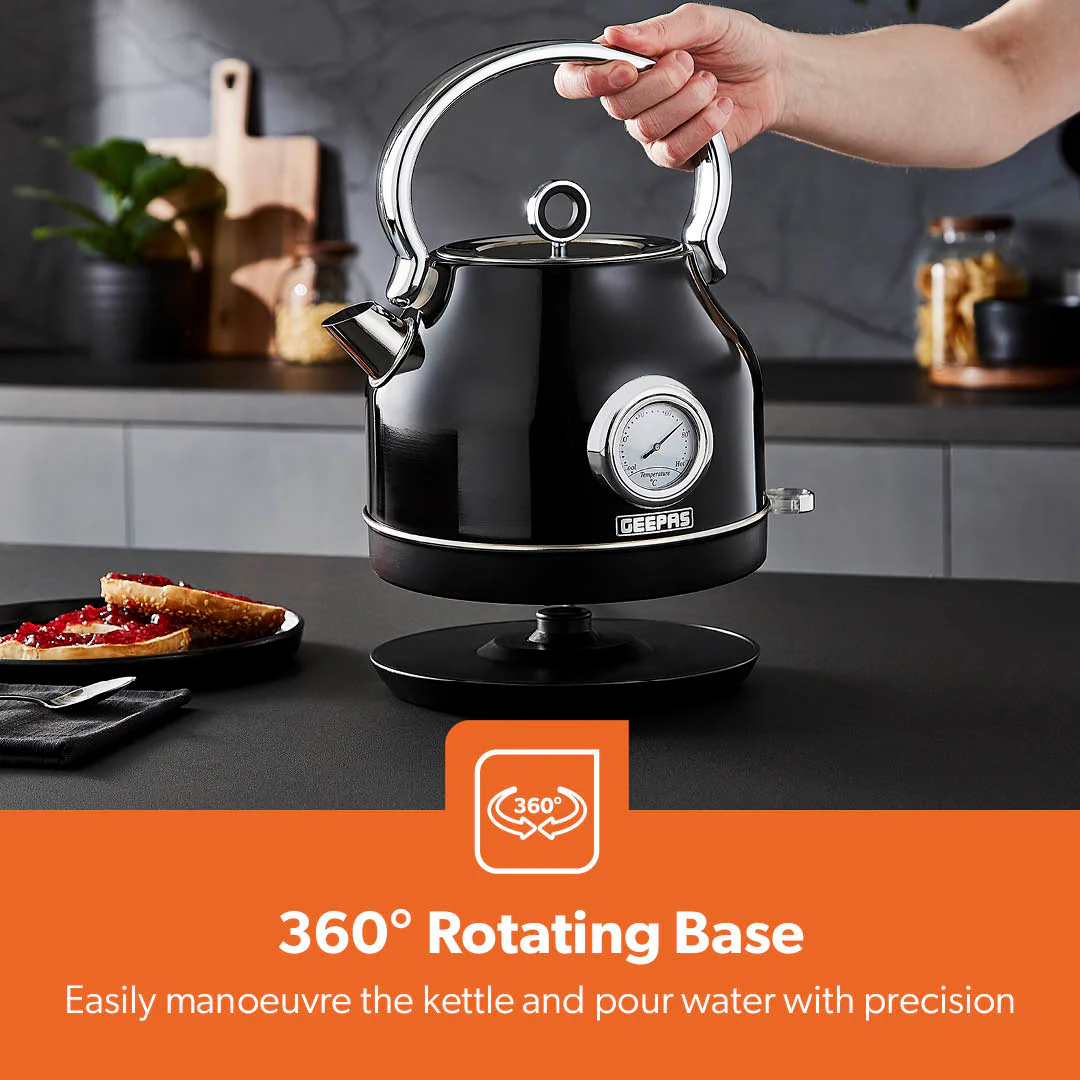 Stainless Steel Vintage Style Rapid-Boil Kettle 1.7L - Image 4
