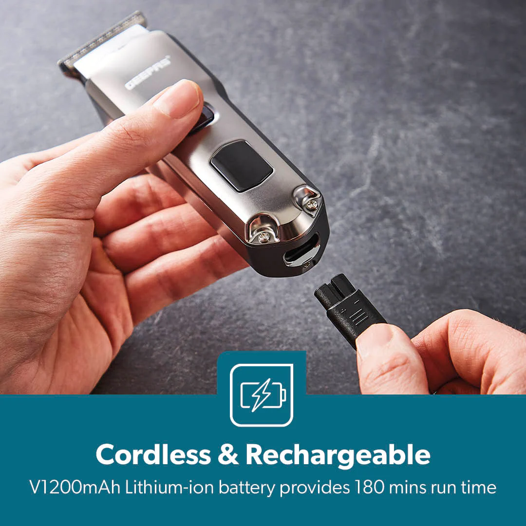 Waterproof Chrome Rechargeable Hair and Beard Trimmer - Image 5