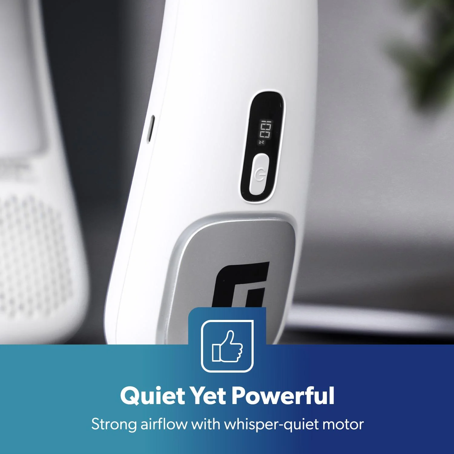 White 2000mAh 3-Speed Quiet Neck Fan 6hr Run Time - Image 4