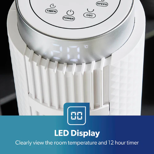 White 46-Inch Remote Controlled Ultra Powerful Tower Fan - Image 5