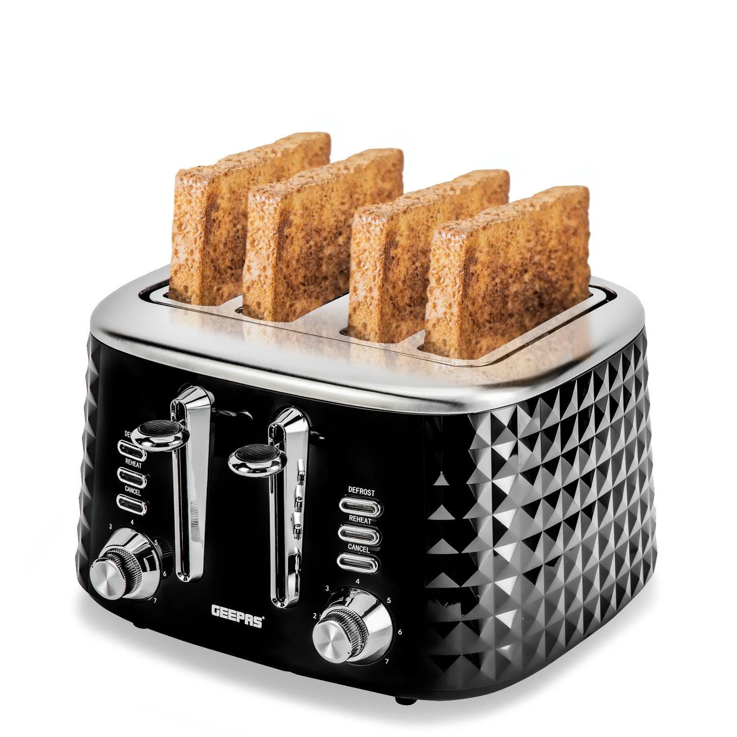 White and Black Versatile 4-Slice Toaster 1750W - Image 6