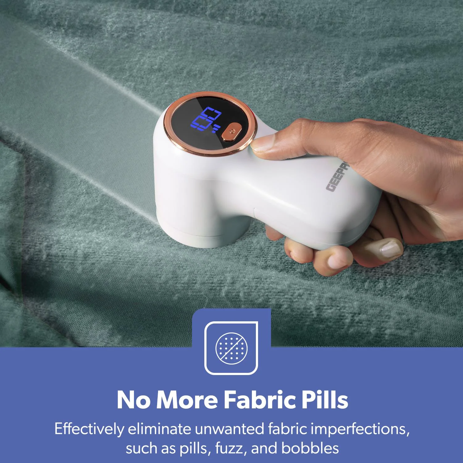 Digital White Battery Operated Fabric Shaver/Lint Remover - Image 3